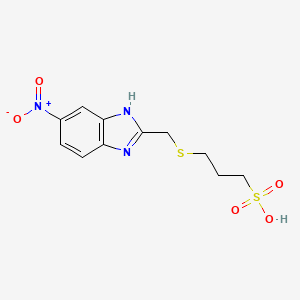 3-{[(6-Nitro-1H-benzimidazol-2-yl)methyl]sulfanyl}propane-1-sulfonic acid