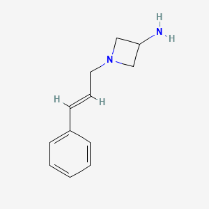molecular formula C12H16N2 B1466592 1-[(2E)-3-phenylprop-2-en-1-yl]azetidin-3-amine CAS No. 1563083-04-4
