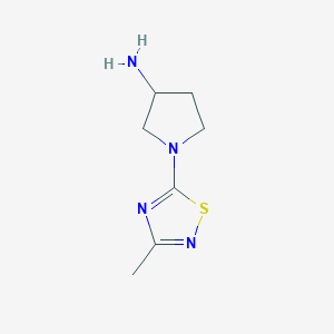 molecular formula C7H12N4S B1466594 1-(3-Methyl-1,2,4-thiadiazol-5-yl)pyrrolidin-3-amine CAS No. 1488836-99-2
