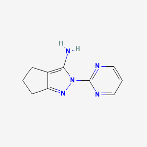 molecular formula C10H11N5 B1466597 2-Pyrimidin-2-yl-2,4,5,6-tetrahydrocyclopenta[c]pyrazol-3-amine CAS No. 1428233-76-4