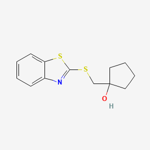 molecular formula C13H15NOS2 B1466603 1-[(1,3-Benzothiazol-2-ylsulfanyl)methyl]cyclopentan-1-ol CAS No. 1492097-71-8