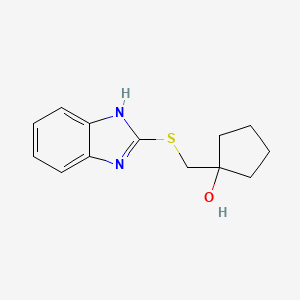 molecular formula C13H16N2OS B1466614 1-[(1H-1,3-benzodiazol-2-ylsulfanyl)methyl]cyclopentan-1-ol CAS No. 1492260-99-7
