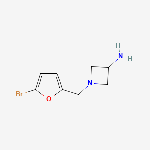 molecular formula C8H11BrN2O B1466615 1-[(5-溴呋喃-2-基)甲基]氮杂环丁-3-胺 CAS No. 1490683-39-0