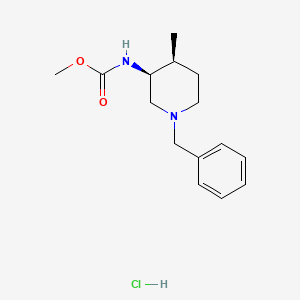 molecular formula C15H23ClN2O2 B1466626 cis-N-Benzyl-3-methoxycarbonylamino-4-methylpiperidine Hydrochloride CAS No. 694495-65-3