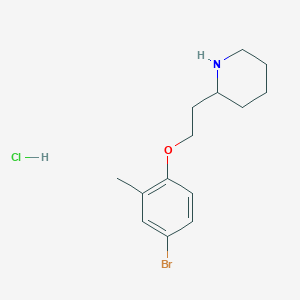 molecular formula C14H21BrClNO B1466627 2-[2-(4-Bromo-2-methylphenoxy)ethyl]piperidine hydrochloride CAS No. 1220030-20-5