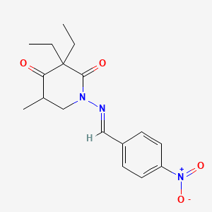 3,3-Diethyl-5-methyl-1-((p-nitrobenzylidene)amino)-2,4-piperidinedione