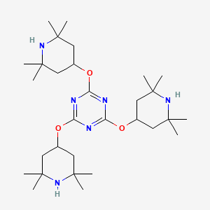 molecular formula C30H54N6O3 B14666439 2,4,6-Tris[(2,2,6,6-tetramethylpiperidin-4-yl)oxy]-1,3,5-triazine CAS No. 50807-24-4