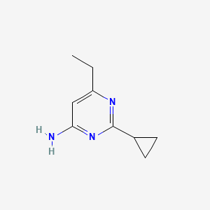 molecular formula C9H13N3 B1466647 2-Cyclopropyl-6-ethylpyrimidin-4-amine CAS No. 1247445-04-0