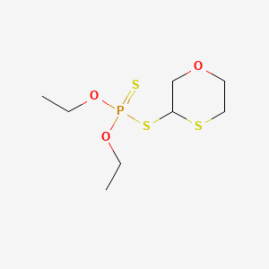 Phosphorodithioic acid, O,O-diethyl S-1,4-oxathian-3-yl ester