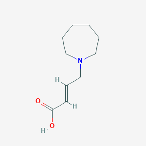 molecular formula C10H17NO2 B1466665 4-(Azepan-1-yl)but-2-enoic acid hydrochloride (trans major) CAS No. 197892-75-4