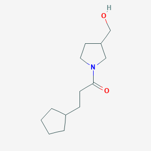 molecular formula C13H23NO2 B1466667 3-Cyclopentyl-1-[3-(hydroxymethyl)pyrrolidin-1-yl]propan-1-one CAS No. 1249472-89-6
