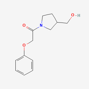 molecular formula C13H17NO3 B1466670 1-[3-(Hydroxymethyl)pyrrolidin-1-yl]-2-phenoxyethan-1-one CAS No. 1284813-84-8