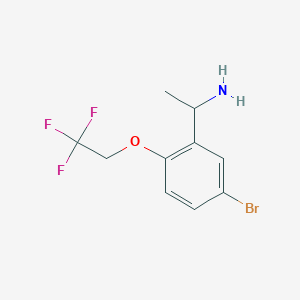 molecular formula C10H11BrF3NO B1466682 1-[5-Bromo-2-(2,2,2-trifluoroethoxy)-phenyl]-ethylamine CAS No. 1250558-42-9