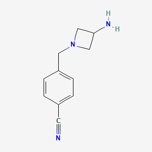 molecular formula C11H13N3 B1466687 4-[(3-Aminoazetidin-1-yl)methyl]benzonitrile CAS No. 1486039-35-3