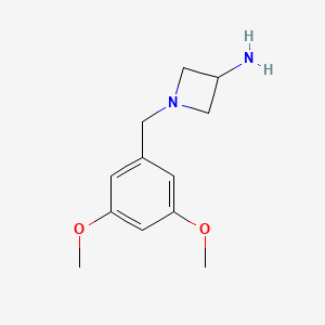molecular formula C12H18N2O2 B1466698 1-[(3,5-二甲氧基苯基)甲基]氮杂环丁-3-胺 CAS No. 1492758-68-5
