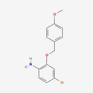 molecular formula C14H14BrNO2 B1466702 4-溴-2-(4-甲氧基苄氧基)-苯胺 CAS No. 1477773-73-1
