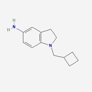 molecular formula C13H18N2 B1466706 1-(Cyclobutylmethyl)-2,3-dihydro-1H-indol-5-amine CAS No. 1484851-77-5