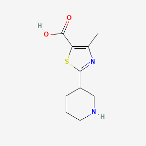 molecular formula C10H14N2O2S B1466725 4-Methyl-2-(piperidin-3-yl)thiazole-5-carboxylic acid CAS No. 1491498-19-1