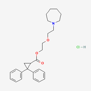 Cyclopropanecarboxylic acid, 2,2-diphenyl-, 2-(2-(hexahydro-1H-azepin-1-yl)ethoxy)ethyl ester, hydrochloride