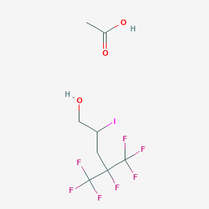 molecular formula C8H10F7IO3 B14667288 Acetic acid--4,5,5,5-tetrafluoro-2-iodo-4-(trifluoromethyl)pentan-1-ol (1/1) CAS No. 40798-39-8