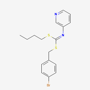 molecular formula C17H19BrN2S2 B14667336 (4-Bromophenyl)methyl butyl 3-pyridinylcarbonimidodithioate CAS No. 51308-80-6