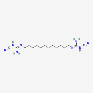 molecular formula C16H30N8 B14667373 N'',N'''-Dodecane-1,12-diylbis(N-cyanoguanidine) CAS No. 42866-01-3