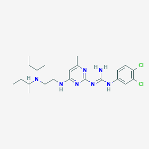 molecular formula C22H33Cl2N7 B14667393 2-[4-[2-[Di(butan-2-yl)amino]ethylamino]-6-methylpyrimidin-2-yl]-1-(3,4-dichlorophenyl)guanidine CAS No. 51386-84-6