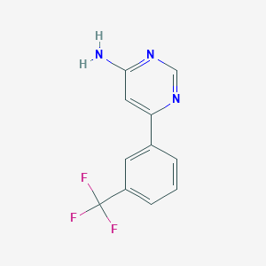 molecular formula C11H8F3N3 B1466744 6-[3-(三氟甲基)苯基]嘧啶-4-胺 CAS No. 1482437-88-6