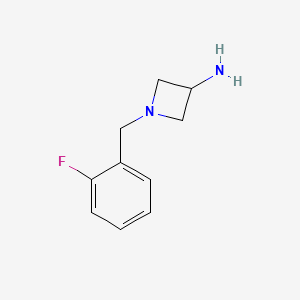 molecular formula C10H13FN2 B1466745 1-[(2-Fluorophenyl)methyl]azetidin-3-amine CAS No. 1478689-72-3