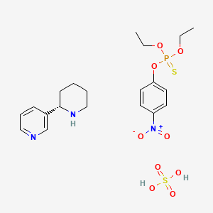 diethoxy-(4-nitrophenoxy)-sulfanylidene-lambda5-phosphane;3-[(2S)-piperidin-2-yl]pyridine;sulfuric acid