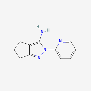 molecular formula C11H12N4 B1466750 2-Pyridin-2-yl-2,4,5,6-tetrahydrocyclopenta[c]pyrazol-3-amine CAS No. 1414568-36-7