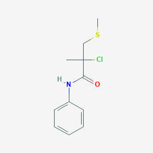 molecular formula C11H14ClNOS B14667534 2-Chloro-2-methyl-3-(methylsulfanyl)-N-phenylpropanamide CAS No. 37818-52-3