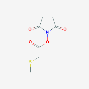 molecular formula C7H9NO4S B14667539 Aceticc acid, 2-(methylthio)-, 2,5-dioxo-1-pyrrolidinyl ester CAS No. 51244-88-3