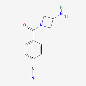 molecular formula C11H11N3O B1466758 4-(3-Aminoazetidine-1-carbonyl)benzonitrile CAS No. 1483540-09-5