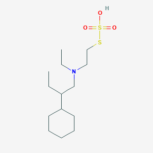 molecular formula C14H29NO3S2 B14667682 s-{2-[(2-Cyclohexylbutyl)(ethyl)amino]ethyl} hydrogen sulfurothioate CAS No. 38914-41-9