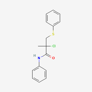 molecular formula C16H16ClNOS B14667695 2-chloro-2-methyl-N-phenyl-3-phenylsulfanylpropanamide CAS No. 50477-95-7