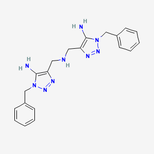 molecular formula C20H23N9 B14667716 1H-1,2,3-Triazole-4-methanamine, 5-amino-N-[[5-amino-1-(phenylmethyl)-1H-1,2,3-triazol-4-yl]methyl]-1-(phenylmethyl)- CAS No. 50533-77-2