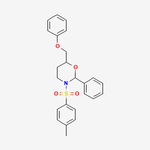 Tetrahydro-3-((4-methylphenyl)sulfonyl)-6-(phenoxymethyl)-2-phenyl-2H-1,3-oxazine