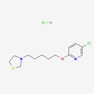 molecular formula C13H20Cl2N2OS B14667794 Thiazolidine, 3-(5-(5-chloro-2-pyridyloxy)pentyl)-, hydrochloride CAS No. 41287-86-9