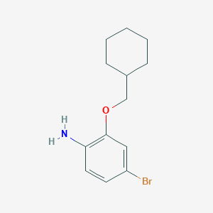 molecular formula C13H18BrNO B1466781 4-Bromo-2-cyclohexylmethoxyphenylamine CAS No. 1498182-96-9