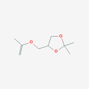 molecular formula C9H16O3 B14667893 2,2-Dimethyl-4-{[(prop-1-en-2-yl)oxy]methyl}-1,3-dioxolane CAS No. 36693-24-0