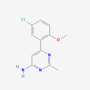 molecular formula C12H12ClN3O B1466794 6-(5-Chloro-2-methoxyphenyl)-2-methylpyrimidin-4-amine CAS No. 1368680-25-4