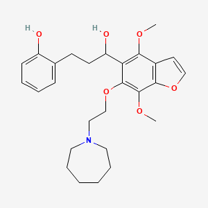 5-Benzofuranmethanol, 4,7-dimethoxy-6-(2-(hexahydro-1H-azepin-1-yl)ethoxy)-alpha-(2-(2-hydroxyphenyl)ethyl)-