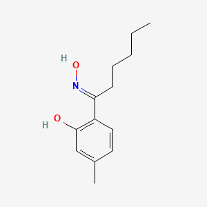 molecular formula C13H19NO2 B14667971 2-[(E)-N-hydroxy-C-pentylcarbonimidoyl]-5-methylphenol 