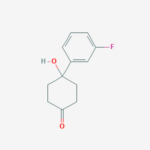 molecular formula C12H13FO2 B1466802 4-(3-Fluorophenyl)-4-hydroxycyclohexan-1-one CAS No. 40503-83-1