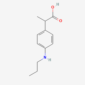 molecular formula C12H17NO2 B14668065 2-[4-(Propylamino)phenyl]propanoic acid CAS No. 39718-86-0