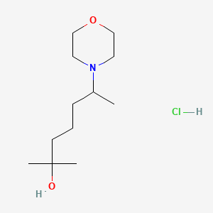 molecular formula C12H26ClNO2 B14668075 alpha,alpha,epsilon-Trimethyl-4-morpholinepentanol hydrochloride CAS No. 37096-91-6