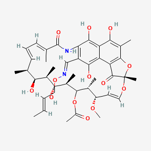 molecular formula C42H54N2O13 B14668133 3-Formylrifamycin SV O-(2-butenyl)oxime CAS No. 41887-54-1