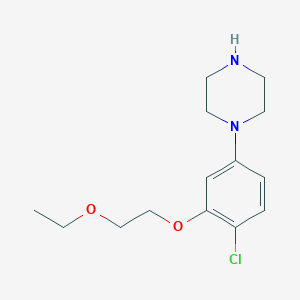 molecular formula C14H21ClN2O2 B1466814 1-[4-Chloro-3-(2-ethoxyethoxy)-phenyl]-piperazine CAS No. 740806-96-6