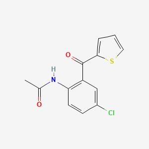 molecular formula C13H10ClNO2S B14668148 N-[4-chloro-2-(thiophene-2-carbonyl)phenyl]acetamide 